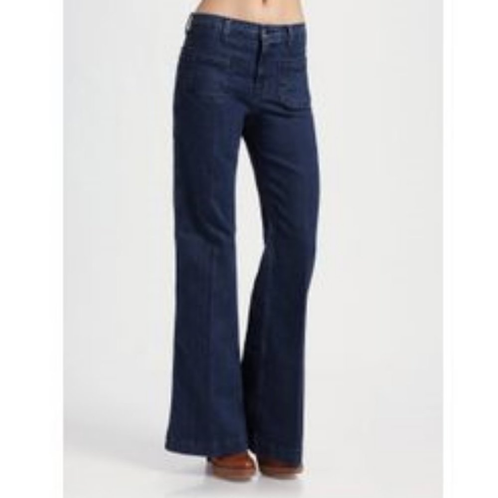 J Brand Darkwash Cotton Luna Wide Leg Jeans | 27